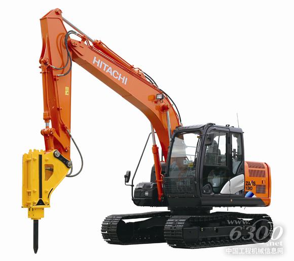 日立建機(jī)ZX130-5A破碎錘配管式樣機(jī)在工況現(xiàn)場(chǎng)