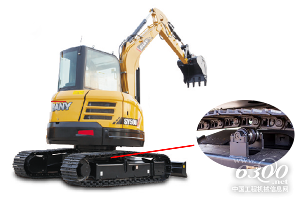 ▲ 三一SY50U采用三一專供的<a href=http://product.d1cm.com/brand/kubota/ target=_blank>久保田</a>發(fā)動機(jī)