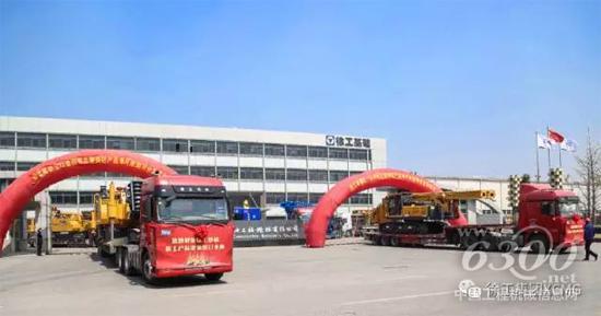 價值兩億元人民幣的基礎(chǔ)施工設(shè)備，從徐工基礎(chǔ)工程機械有限公司發(fā)往非洲
