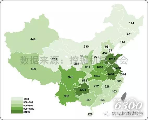 圖23--2017年1-7月國(guó)內(nèi)挖掘機(jī)械市場(chǎng)各省份中挖銷量.