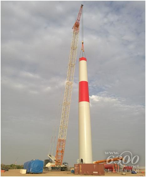 QUY500履帶起重機正在風(fēng)電項目現(xiàn)場施工